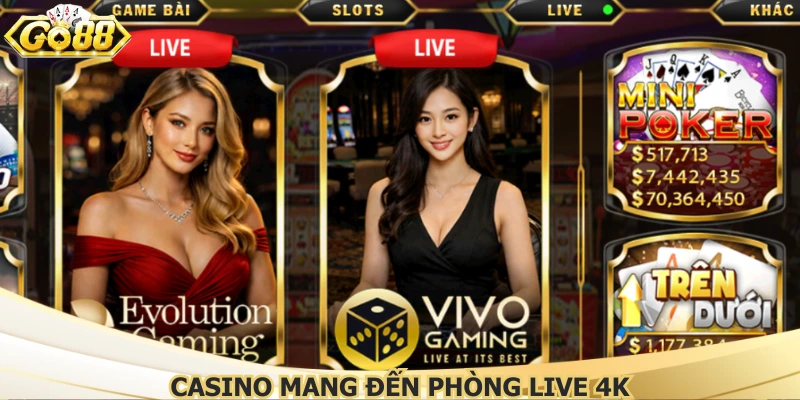 Casino mang đến phòng live 4K