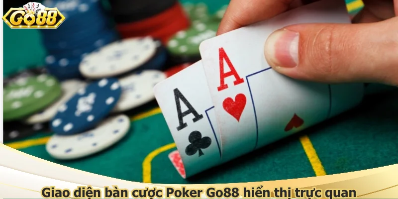 Giao diện bàn cược Poker Go88 hiển thị trực quan